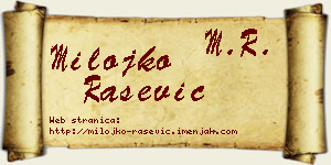 Milojko Rašević vizit kartica